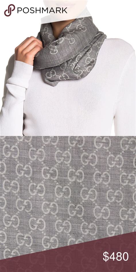 gucci logo print wool blend scarf|GUCCI .